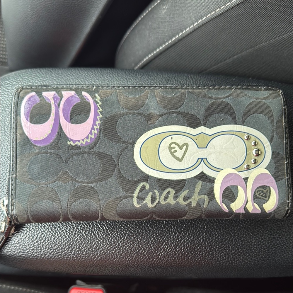 Coach Black and Purple Women's Wallet